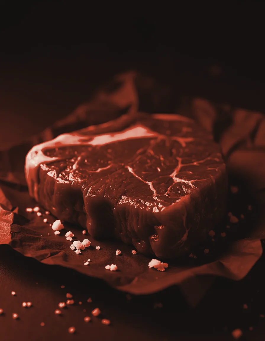 Raw prime cut of beef on butcher paper